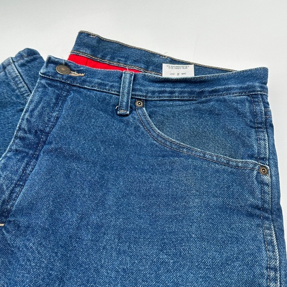 Vintage LL Bean Fleece Lined Jeans- Red Fleece Lined size 38 x30 - Picture 2 of 7